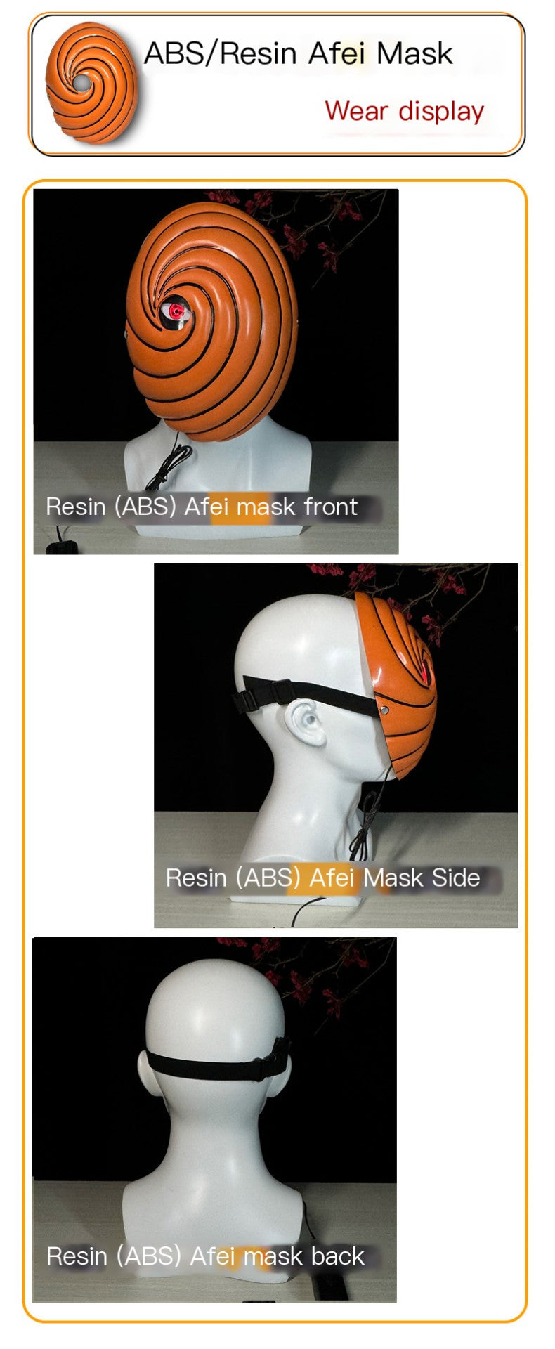Glowing Obito Mask with Sharingan Design